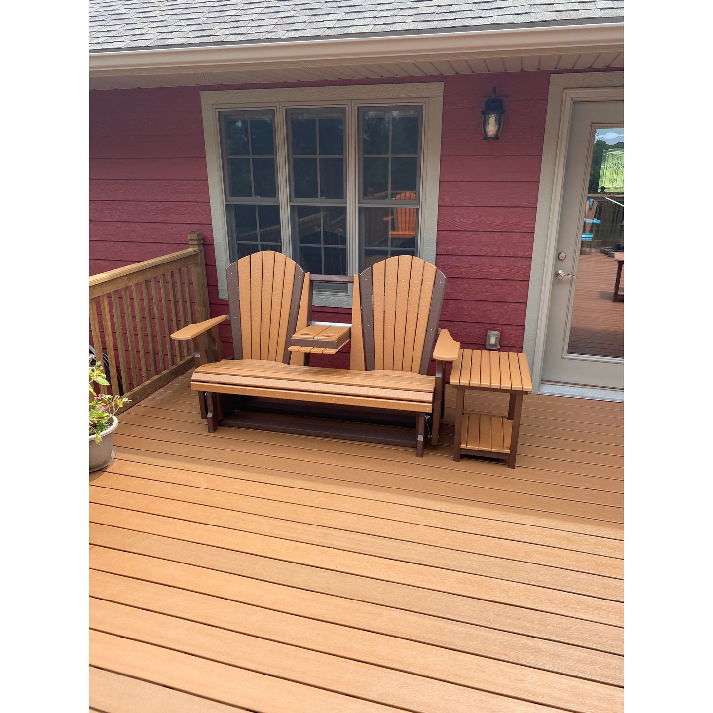 Creekside 5' Glider with Flip Down Console C128
