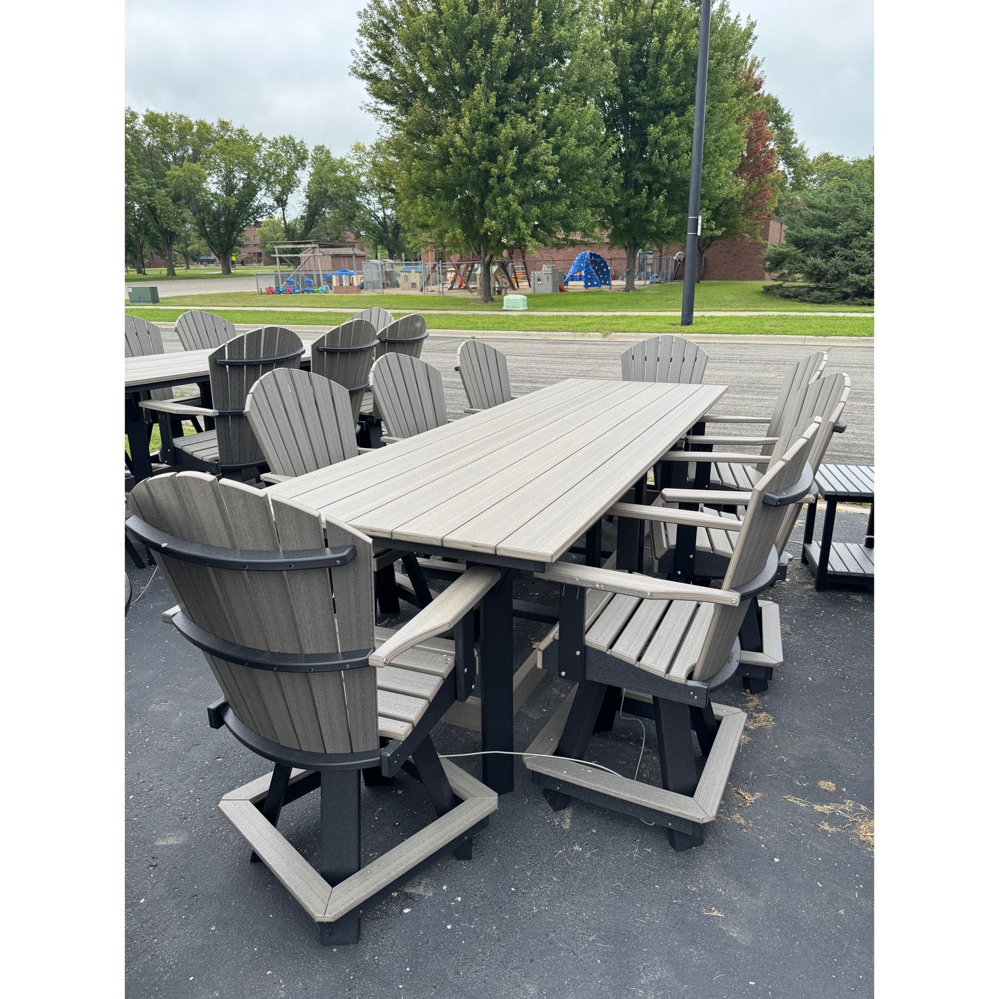 7' Dining Table with 6 Swivel Dining Chairs