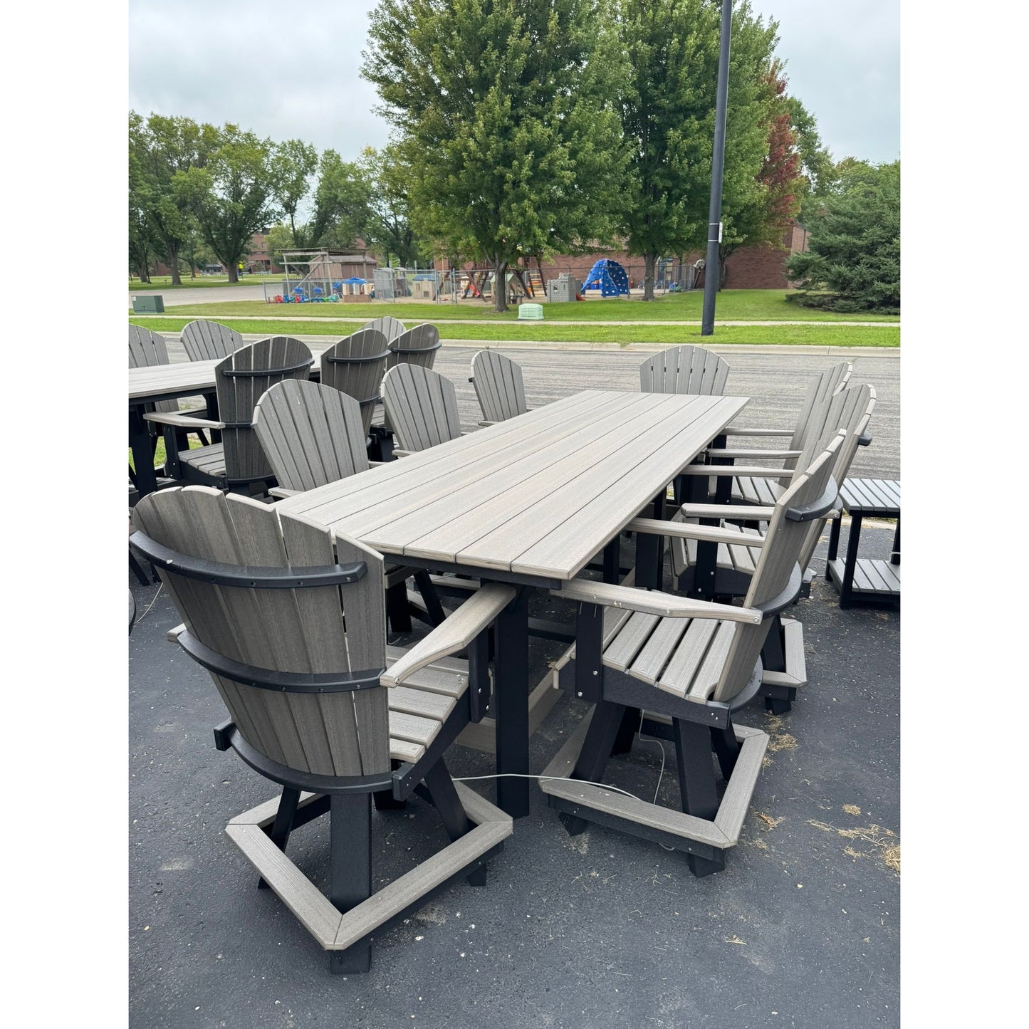 10' Counter Table with 8 Swivel Counter Chairs