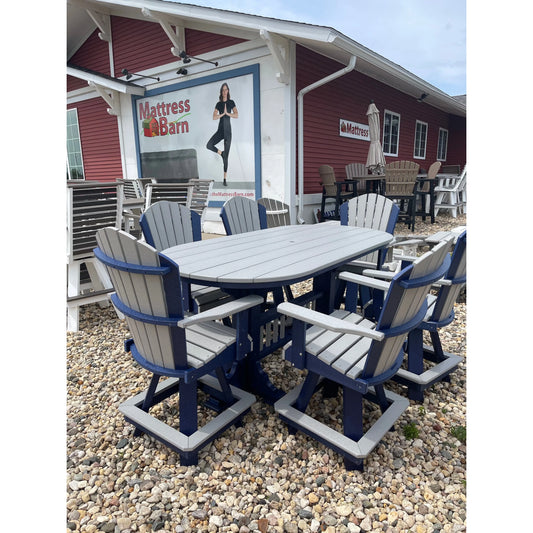 7' Oval Table with 6 Swivel Chairs