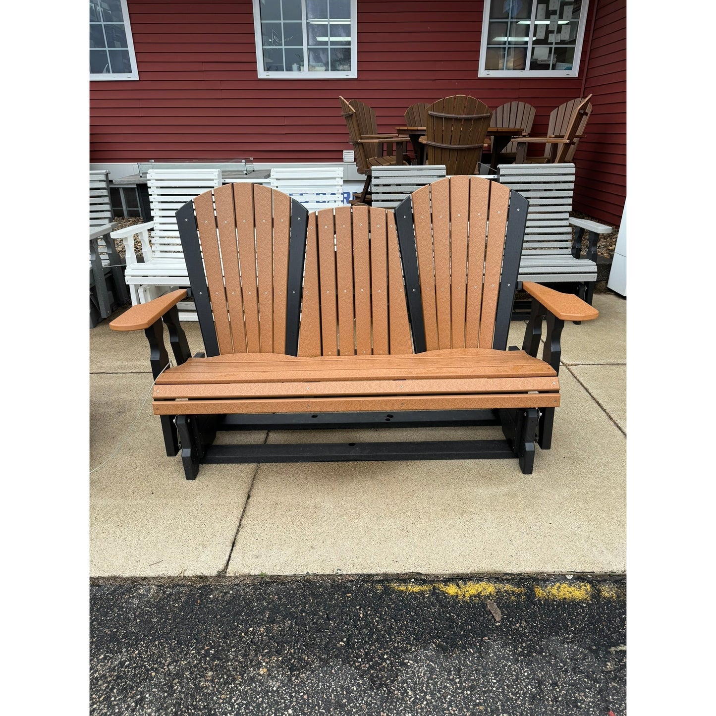 Creekside Classic 5' Glider with Console C128 in Black and Cedar
