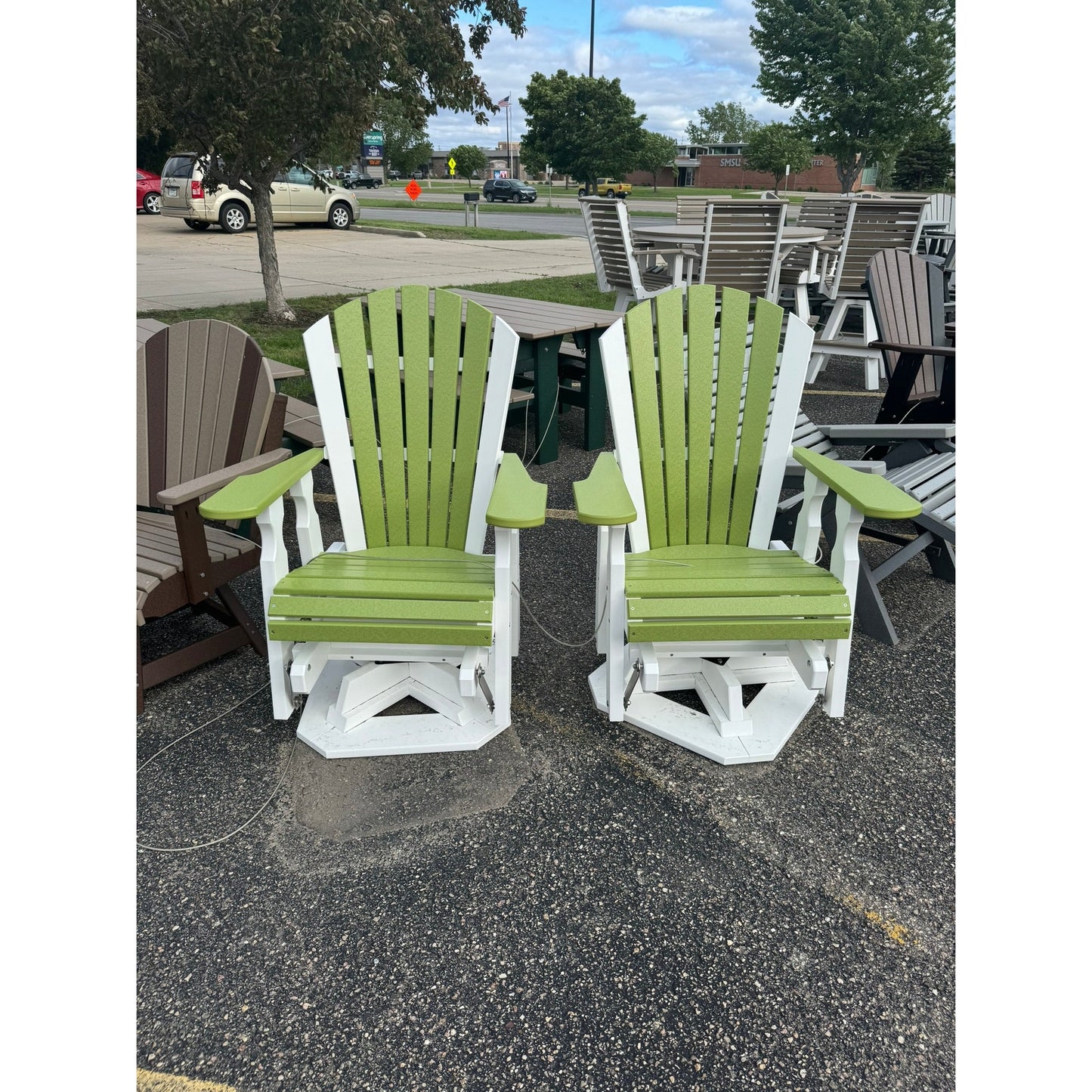 Classic Swivel Glider C100 in White and Lime