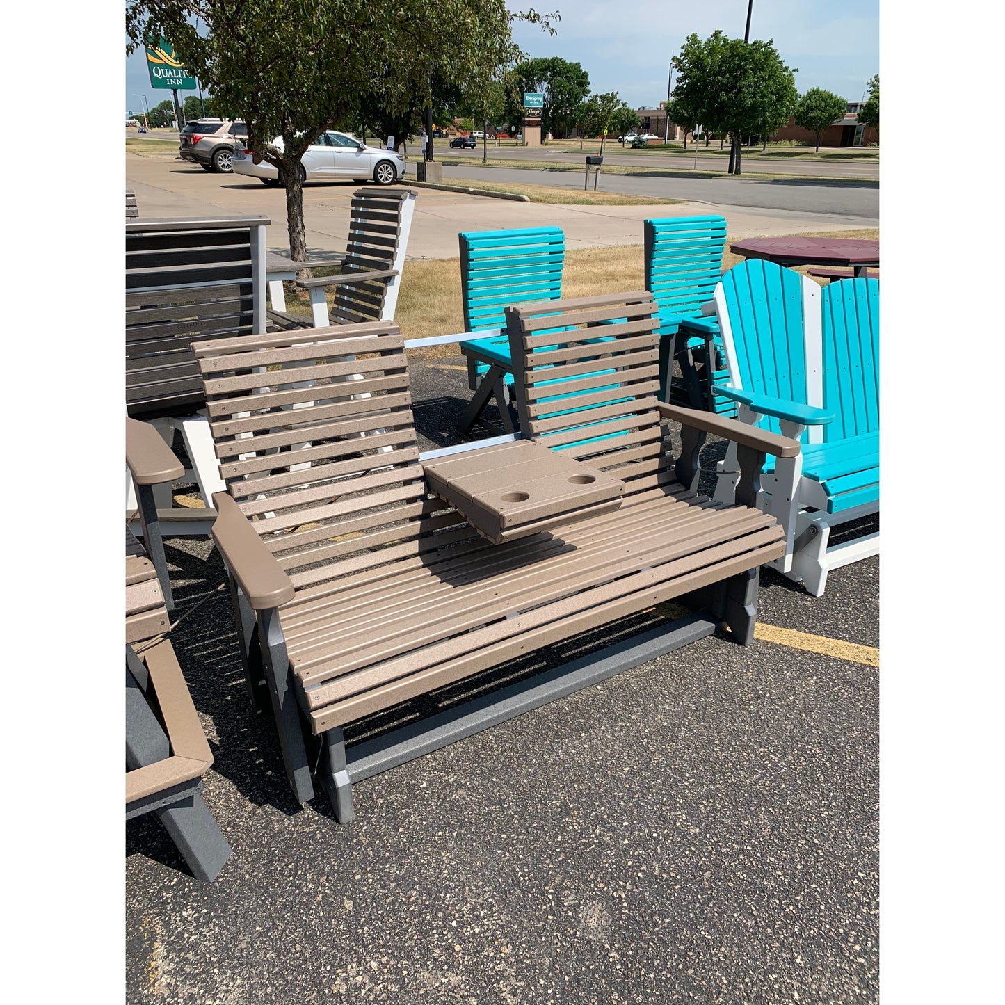 Creekside 5' Rollback Glider with Flip Down Console RB78 in White