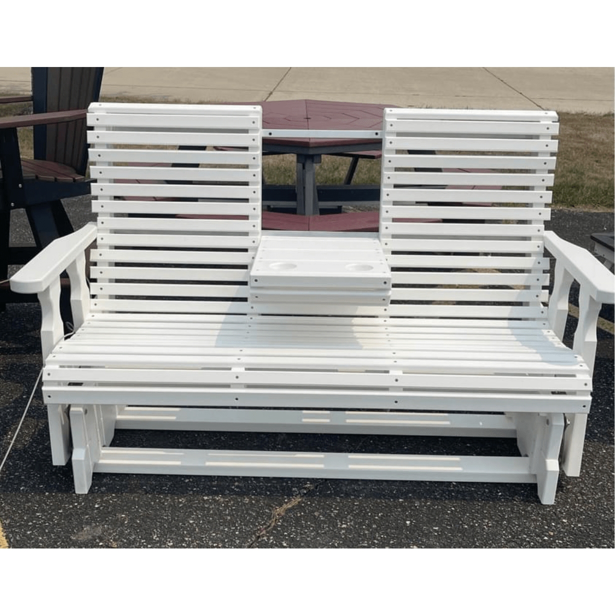 Creekside 5' Rollback Glider with Flip Down Console RB78 in White