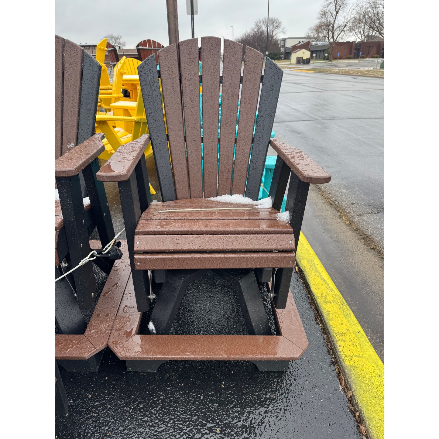 Classic Counter Height Swivel Glider (C135) in Black and Brown