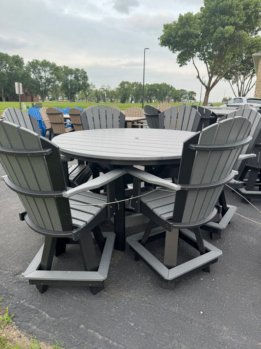 60" Round Bar Table with 6 Swivel Bar Chairs