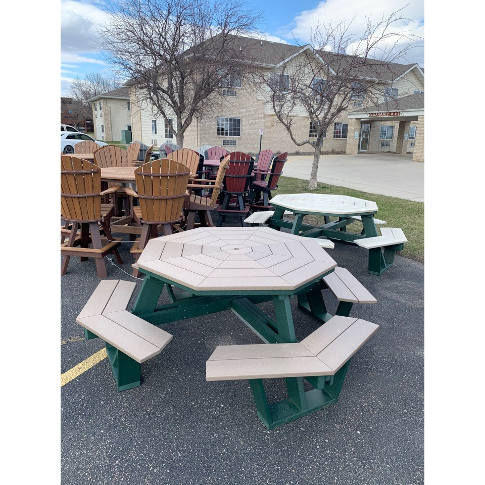 Creekside 5' Octagon Table in Green & Weatherwood