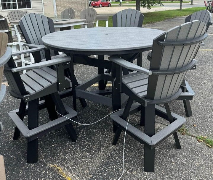 60" Round Bar Table with 6 Swivel Bar Chairs