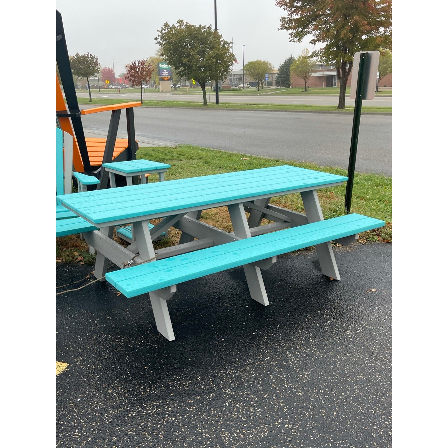 Creekside 7' Picnic Table in Aruba and Dove Gray