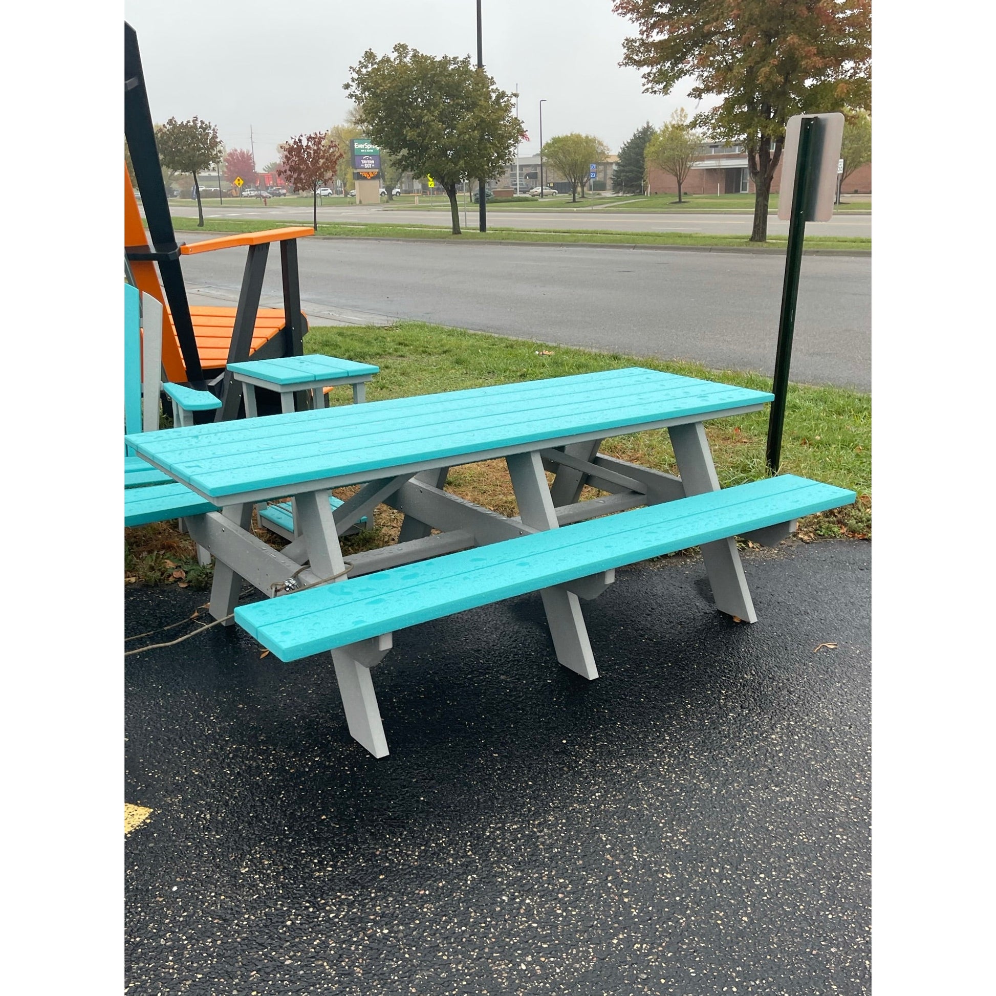 Creekside 7' Picnic Table in Aruba and Dove Gray