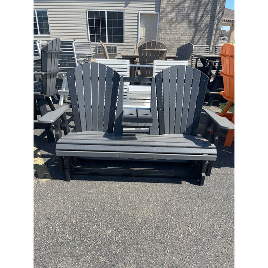Classic 5' Glider with flip down console in Black/Dark Gray C128