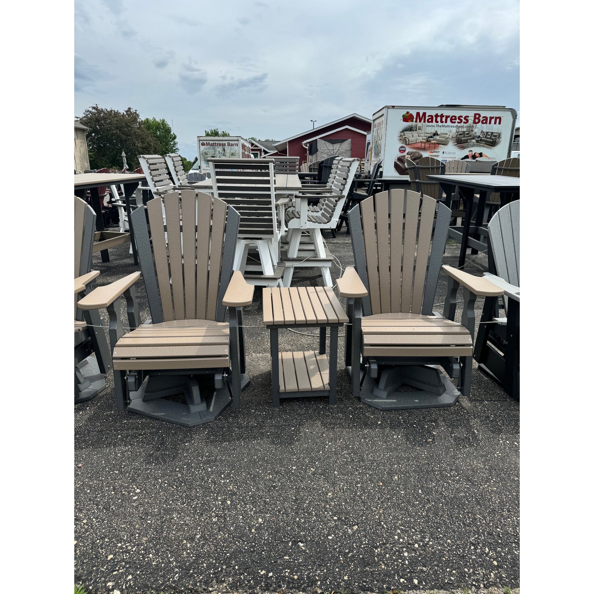 Classic Swivel Glider C100 in Dark Gray and Weatherwood