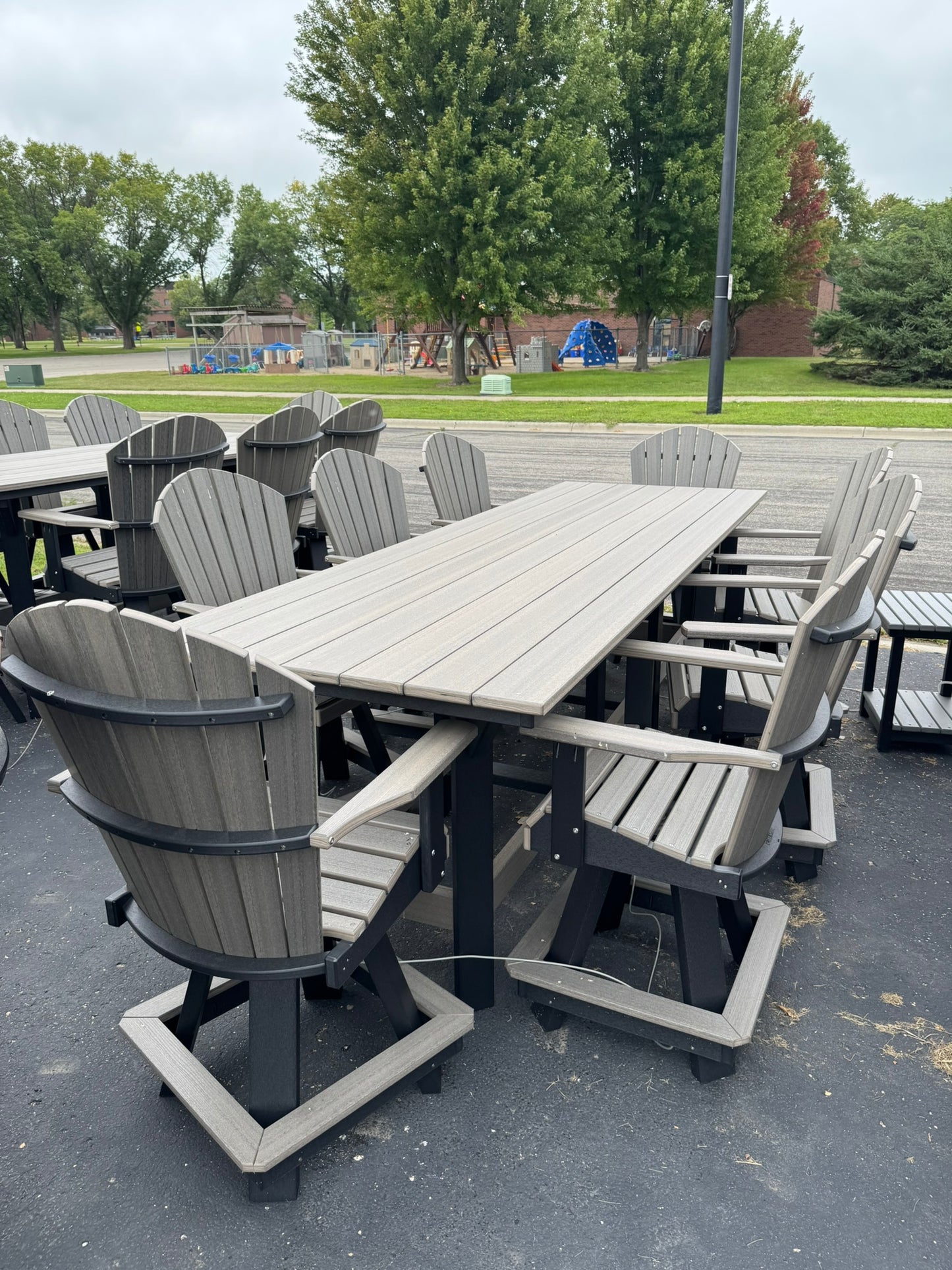 10' Bar Table with 8 Swivel Bar Chairs