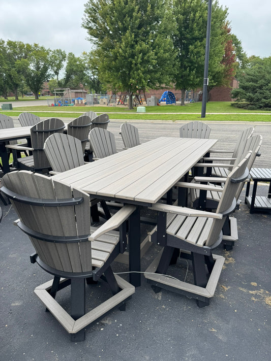 10' Counter Table with 8 Swivel Counter Chairs