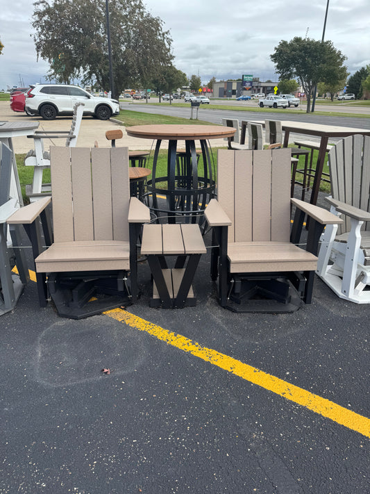 Joya Swivel Glider IN STOCK in Black and Weatherwood