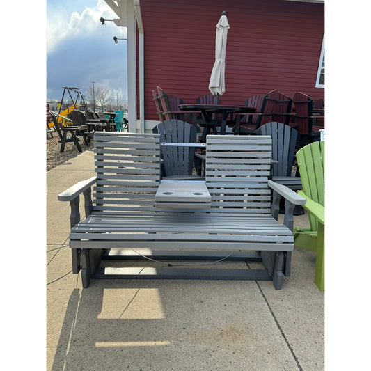 Creekside 5' Rollback Glider with Flip Down Console RB78 in Dove Gray & Dark Gray