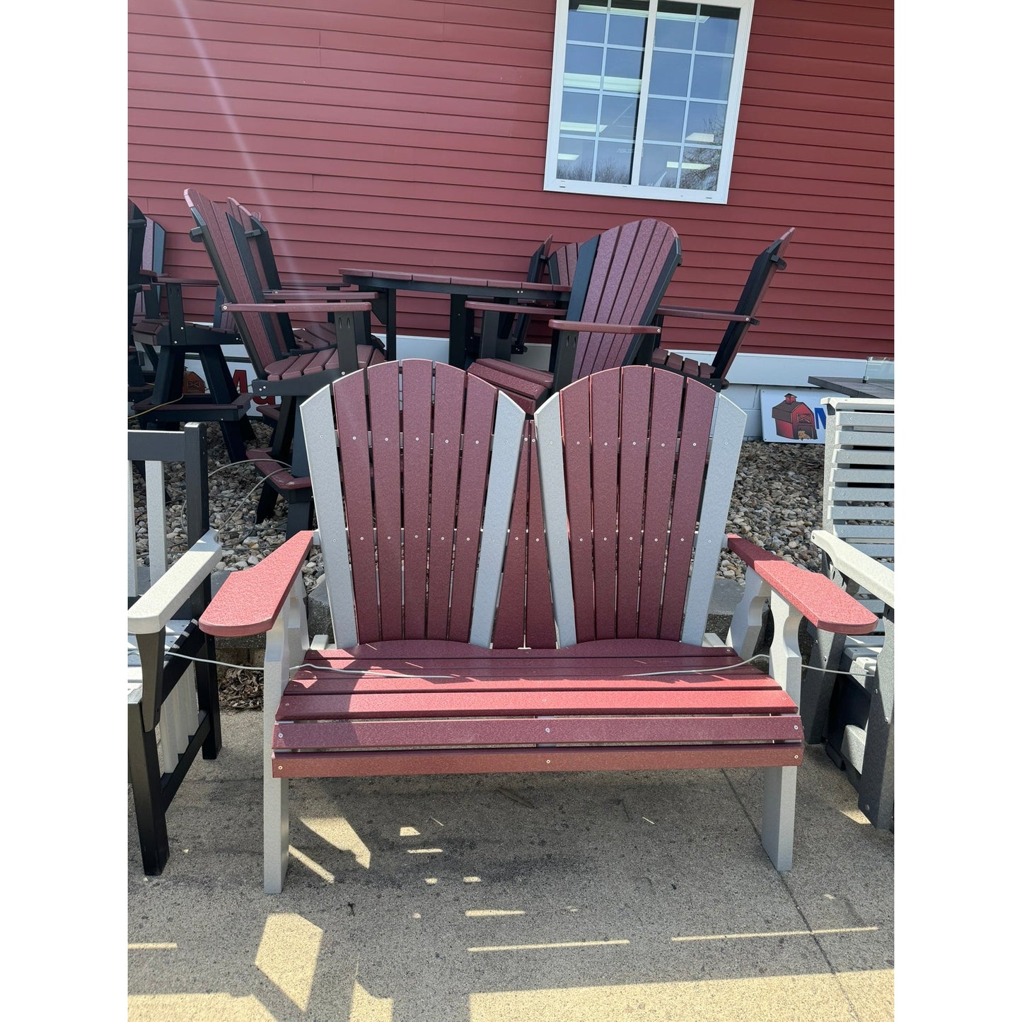Creekside 4' Classic Loveseat In Dove Gray and Cherry