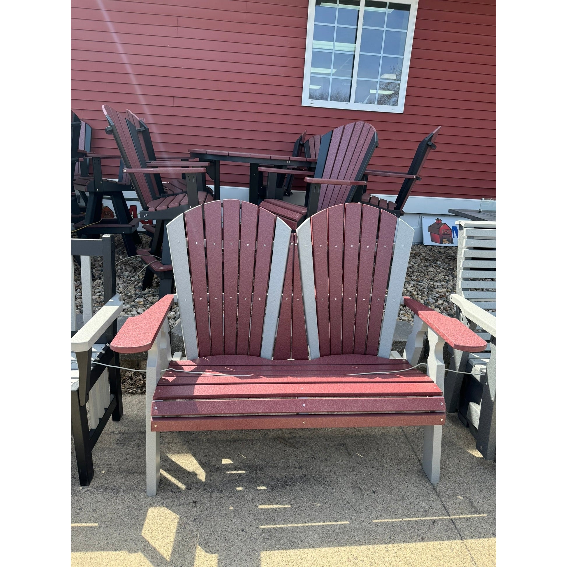 Creekside 4' Classic Loveseat In Dove Gray and Cherry