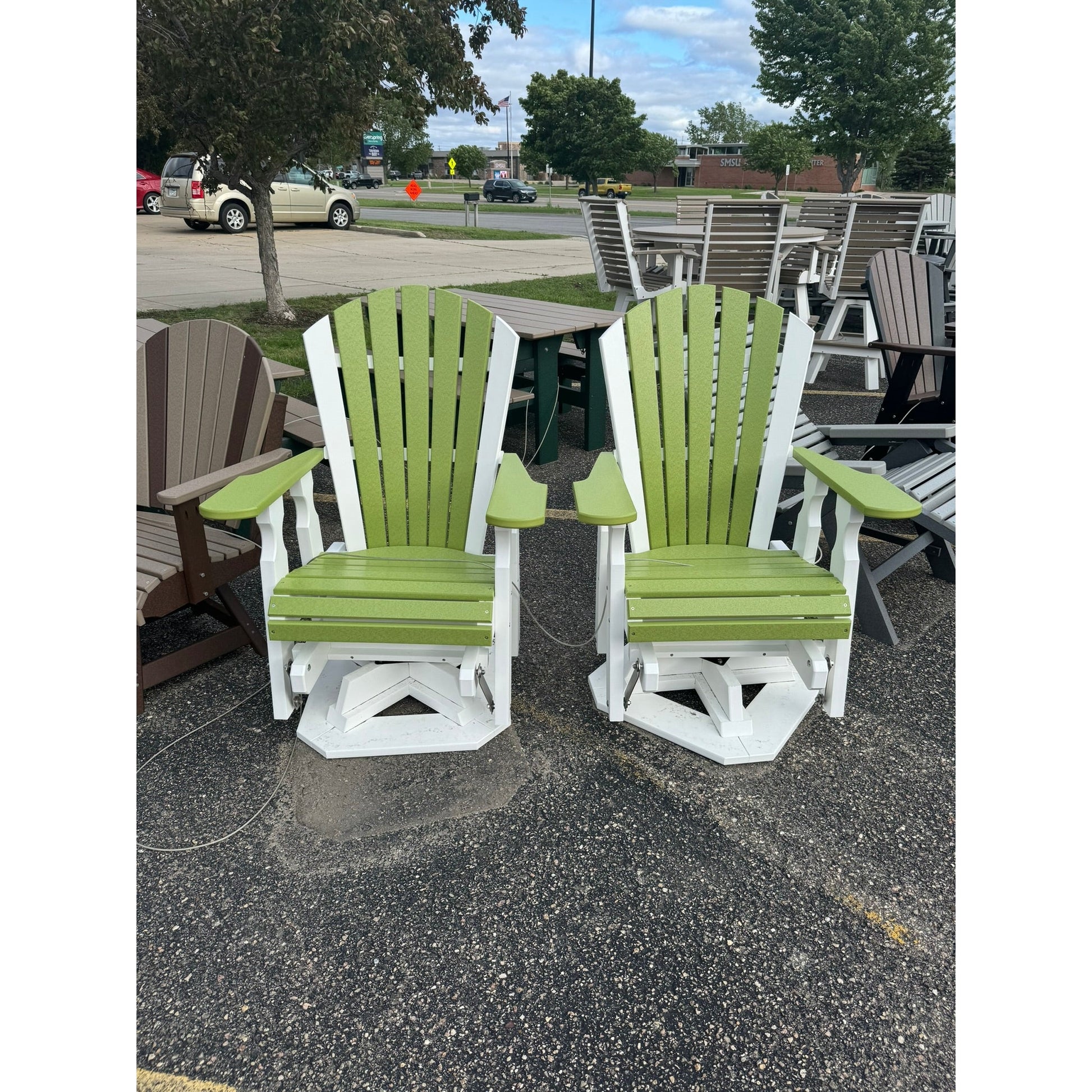 Classic Swivel Glider C100 in White and Lime