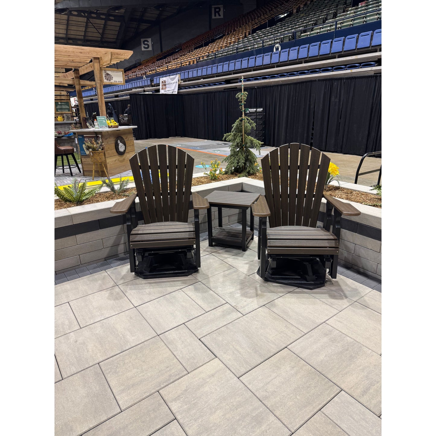 Classic Swivel Glider (C100) in Black and Brazillian Walnut