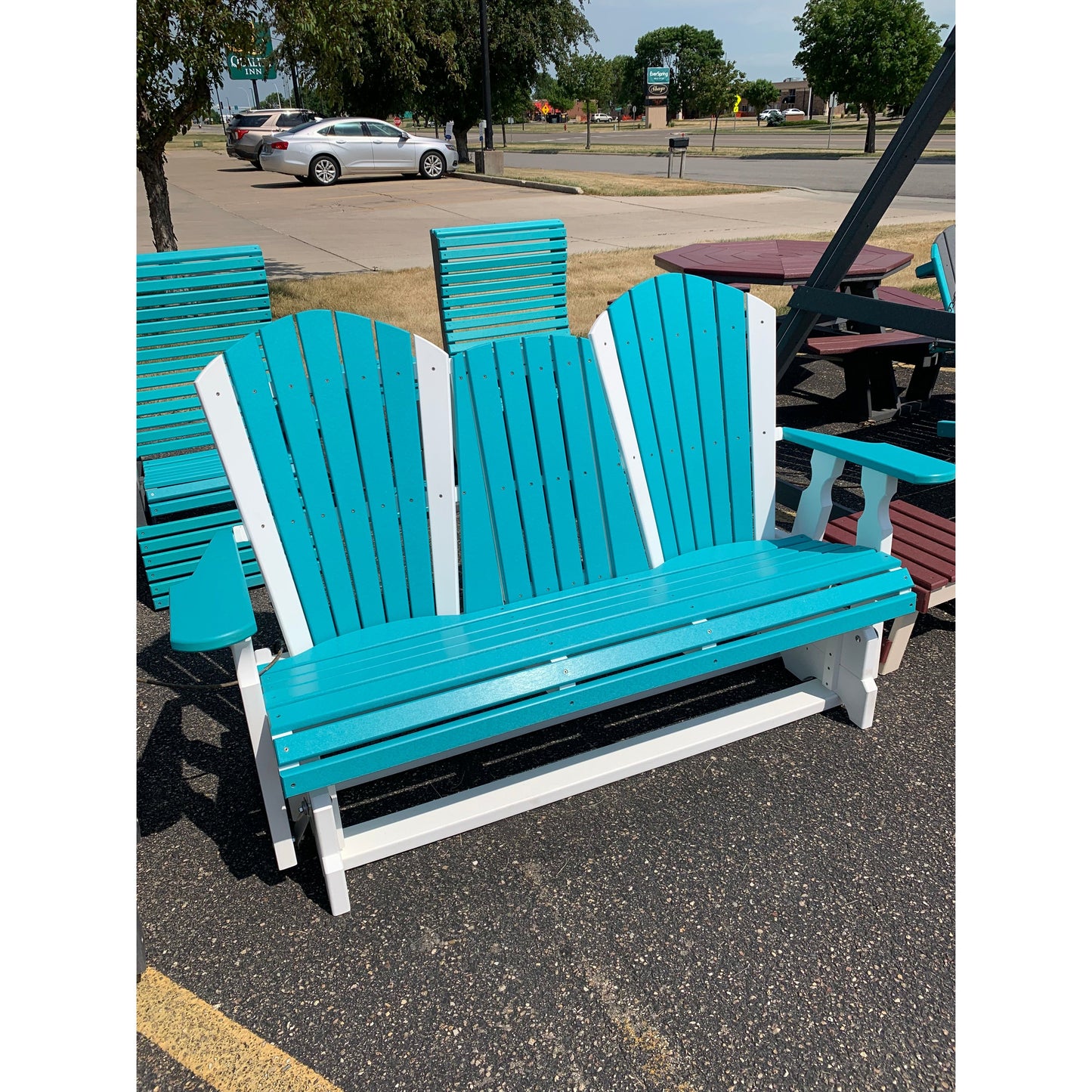 Creekside 5' Glider with Flip Down Console C128