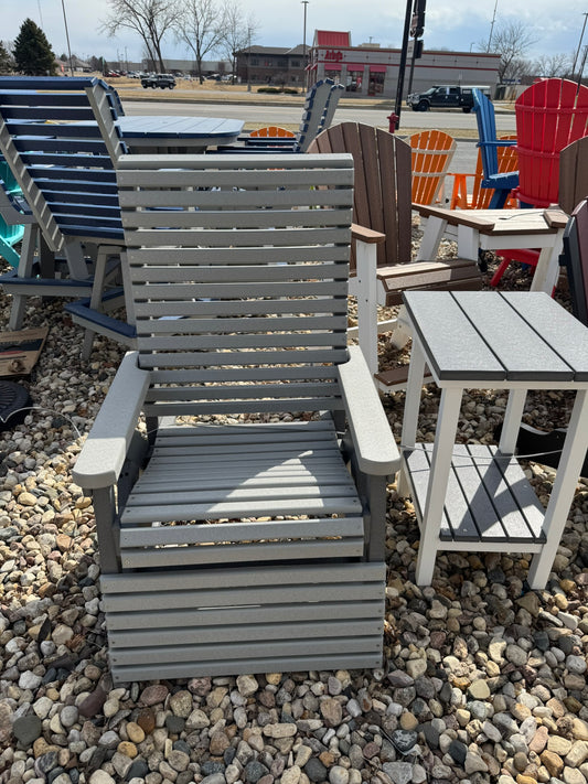 Rollback Recliner in Dark Gray and Dove Gray