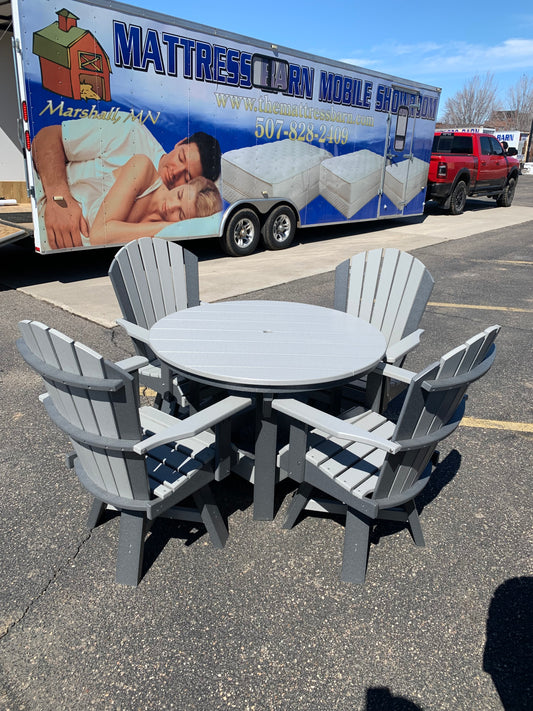 48" Round Dining Height Table with 4 Swivel Chairs