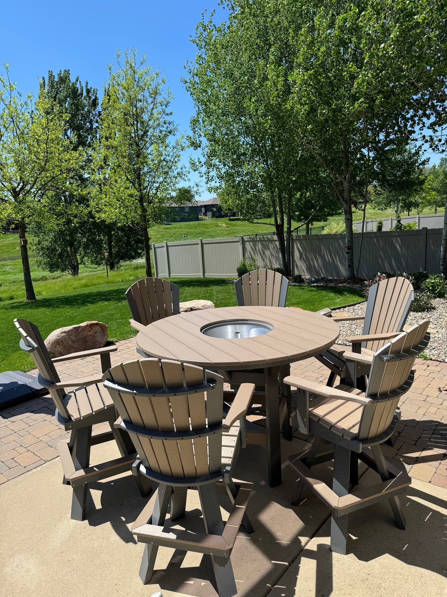 60" Round Bar Table with 6 Swivel Bar Chairs