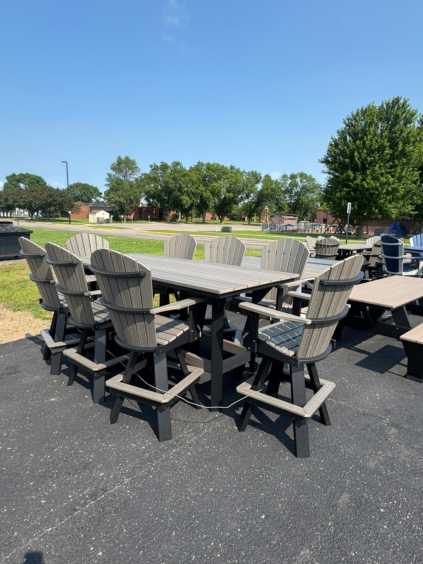 8' Bar Table with 6 Swivel Bar Chairs